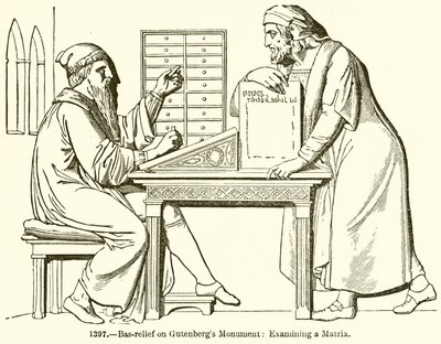 Bassorilievo sul monumento di Gutenberg: Esaminando una matrice da English School
