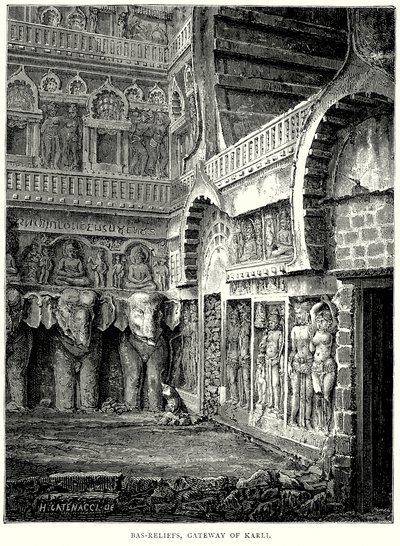 Bas-Reliefs, Porta di Karli (incisione) da English School