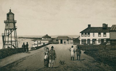 Bagno e sabbia, Dovercourt (litografia) da English School