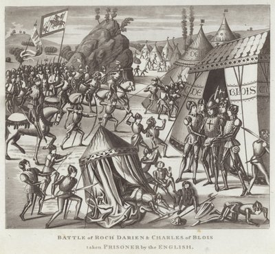 Battaglia di Roch Darien e Carlo di Blois fatto prigioniero dagli inglesi da English School