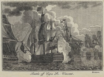 Battaglia al largo di Capo San Vincenzo (incisione) da English School