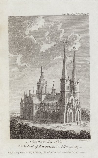 Cattedrale di Bayeux, Normandia, 1819 da English School