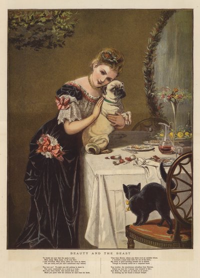La Bella e la Bestia (cromolitografia) da English School
