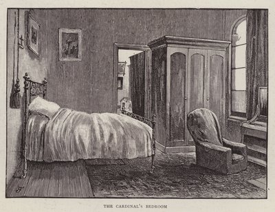 Camera da letto di Henry Edward Manning, cardinale cattolico inglese e arcivescovo di Westminster da English School