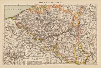 Belgio e Lussemburgo (litografia a colori) da English School