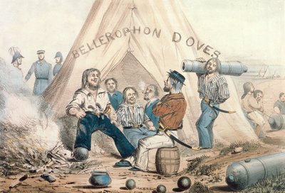 Colombe di Bellerofonte, accampamento dei marinai prima di Sebastopoli, pubblicato nel 1854 da English School