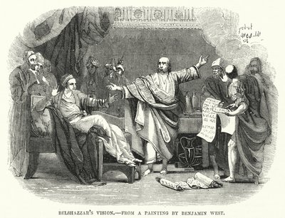 Visione di Baldassarre, da un dipinto di Benjamin West da English School