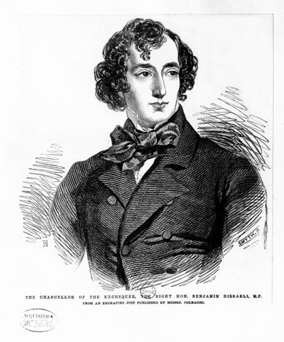 Benjamin Disraeli, c.1837 (incisione) da English School