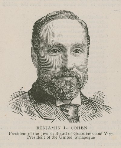 Benjamin L. Cohen, Presidente del Consiglio Ebraico di Guardia e Vicepresidente della Sinagoga Unita da English School