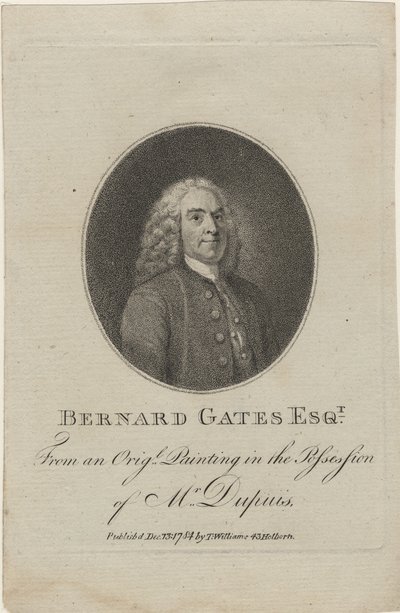 Bernard Gates, 1784 (incisione a puntasecca) da English School