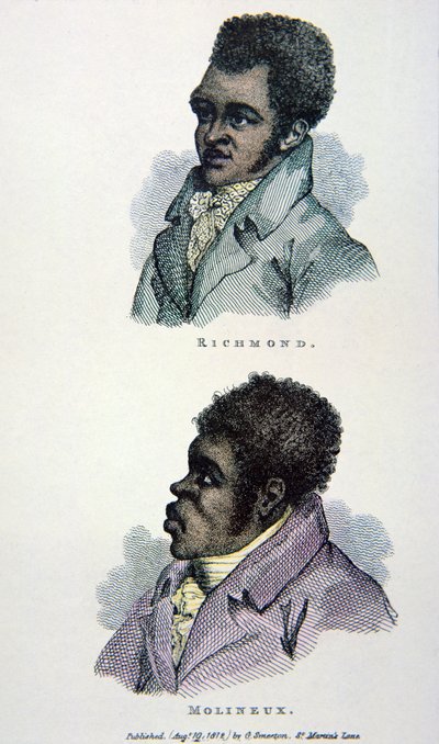 Bill Richmond e Tom Molineaux, stampa pubblicata nel 1812 da English School