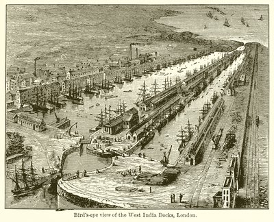Veduta Aerea dei West India Docks, Londra da English School