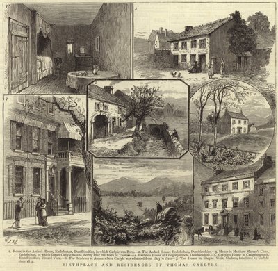 Luogo di nascita e residenze di Thomas Carlyle da English School