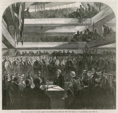 Blackfriars Bridge. Cerimonia per la posa della prima pietra, 20 luglio 1865 da English School