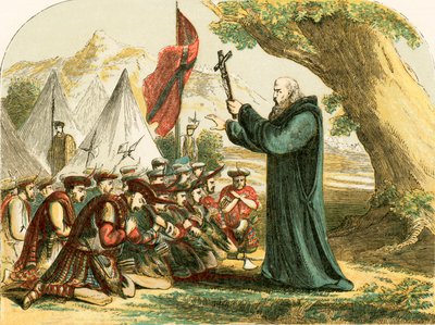 Benedizione dei soldati scozzesi prima della battaglia di Bannockburn da English School