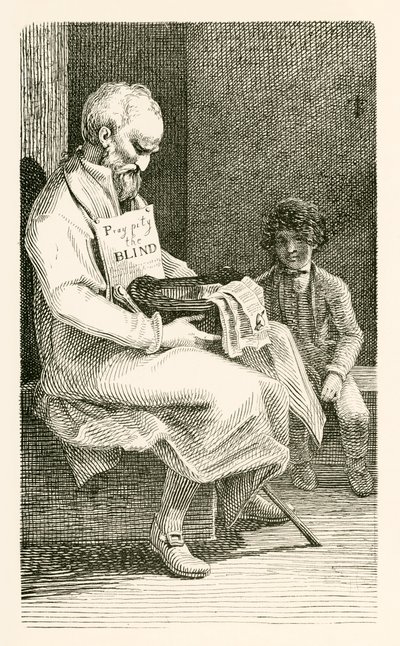 Uomo cieco che non ha mai assaggiato il gin in vita sua da English School