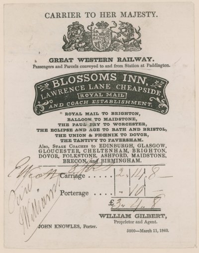 Blossoms Inn, Lawrence Lane, Cheapside, Bill da English School