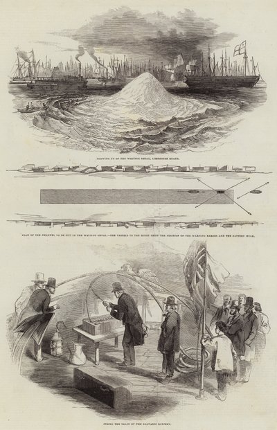 Esplosione della secca di Whiting a Limehouse Reach (incisione) da English School