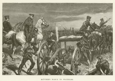 La marcia di Blücher verso Waterloo da English School