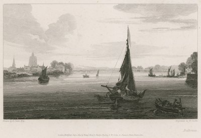 Barche sul fiume Tamigi a Battersea da English School