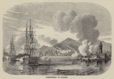 Bombardamento di Palermo (incisione) da English School
