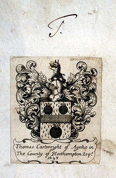 Ex libris di Thomas Cartwright (1671-1748) di Aynho da English School