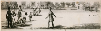 Bocce giocate durante la Reggenza in un giardino di piacere non identificato da English School