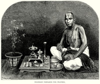 Brahman preparato per le preghiere (incisione) da English School