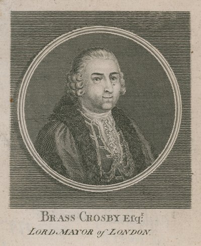 Brass Crosby, sindaco di Londra 1765 da English School