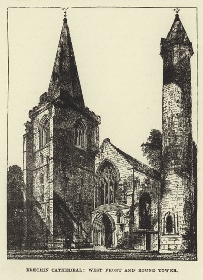Cattedrale di Brechin, facciata ovest e torre rotonda da English School