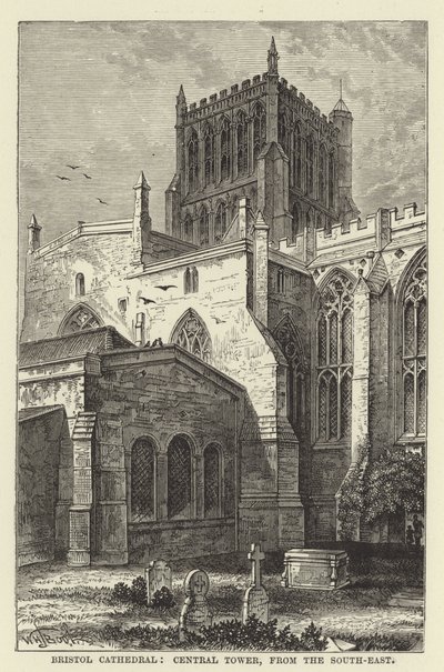 Cattedrale di Bristol, torre centrale, da sud-est da English School