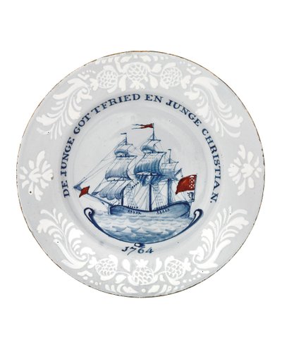 Piatto Delft di Bristol, probabilmente Richard Frank di Redcliffe da English School