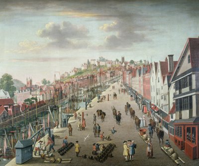 Docks e banchina di Bristol, c.1760 da English School