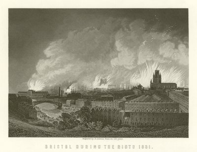 Bristol durante le rivolte del 1831 da English School