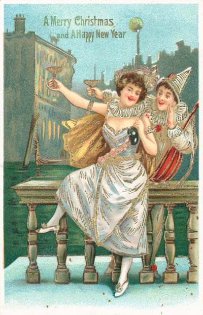 Cartolina di Natale e Capodanno britannica da English School