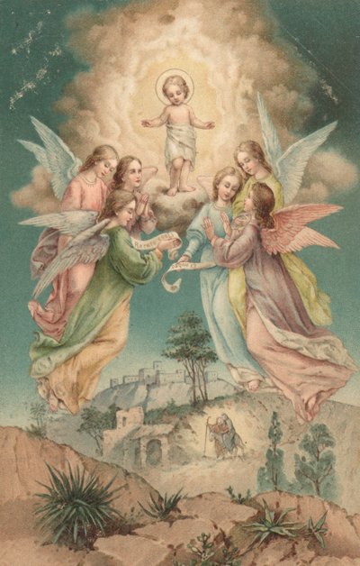 Cartolina di Natale britannica da English School