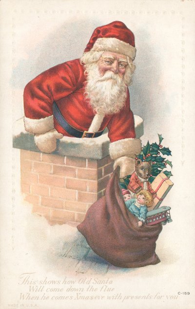 Cartolina di Natale britannica da English School