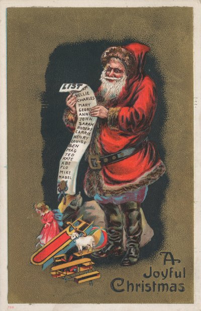 Cartolina di Natale britannica da English School