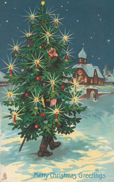 Cartolina di Natale britannica da English School