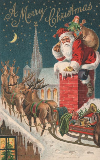 Cartolina di Natale britannica da English School