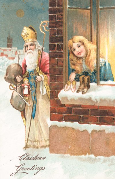 Cartolina di Natale britannica da English School