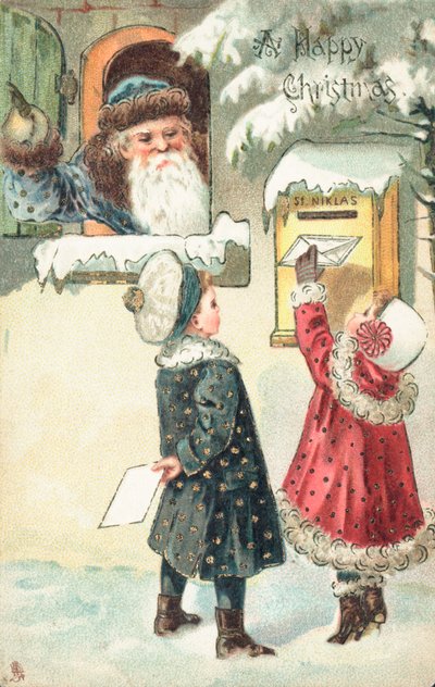 Cartolina di Natale britannica da English School