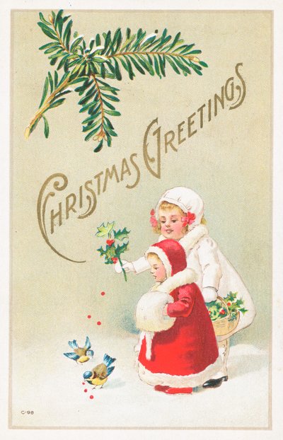 Cartolina di Natale britannica da English School