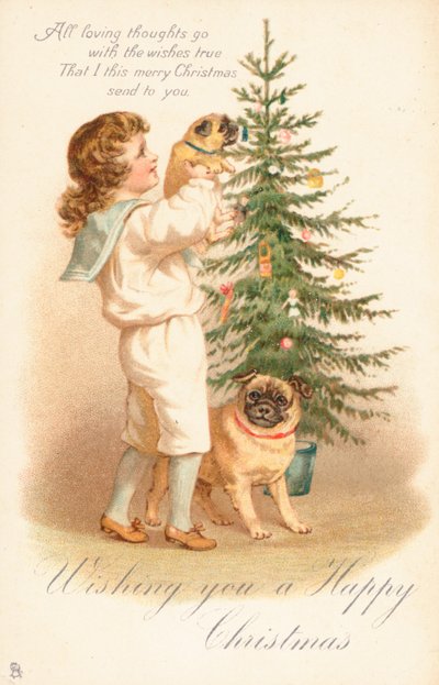 Cartolina di Natale britannica da English School