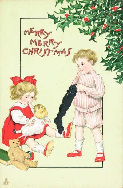 Cartolina di Natale britannica da English School