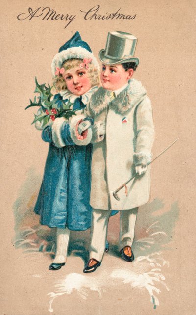 Cartolina di Natale britannica da English School
