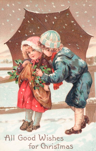 Cartolina di Natale britannica da English School