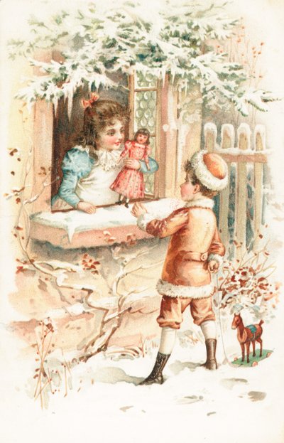 Cartolina di Natale britannica da English School