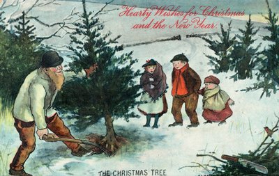 Cartolina di Natale britannica da English School