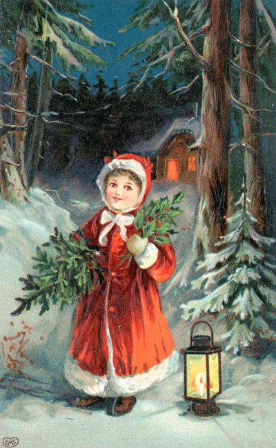 Cartolina di Natale britannica da English School